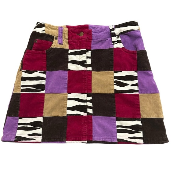 Talbots Other - Y2K Talbots Girls patchwork mini skirt with zebra and purple tones size 14